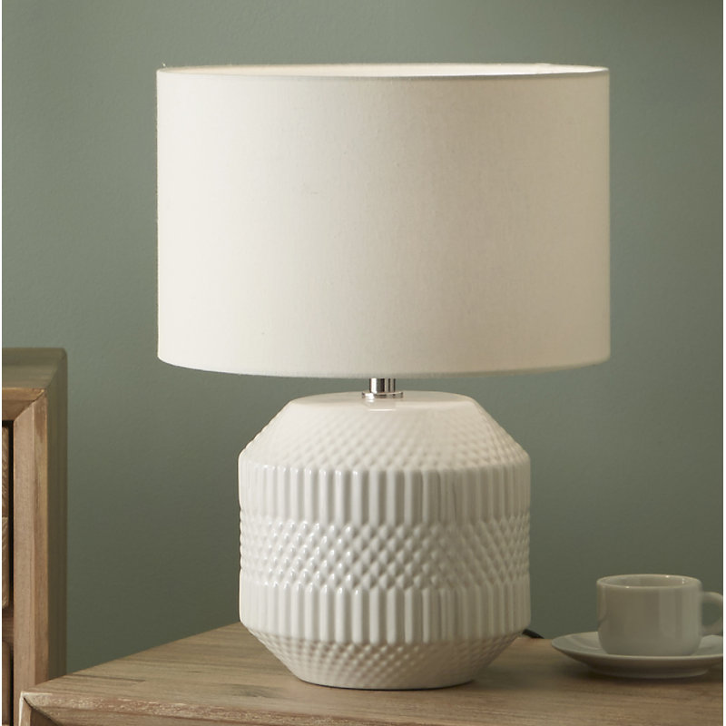 Bequette 38 cm Ceramic Table Lamp, White