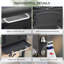 Barbecue au charbon de bois à hauteur réglable, tablettes latérales pliantes, thermomètre, roues et support de rangement, barbecue extérieur