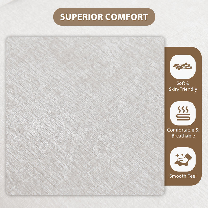 Canapé modulaire en L pour salon, Chenille beige, H 44 po x l 126,7 po x P 31,1 po