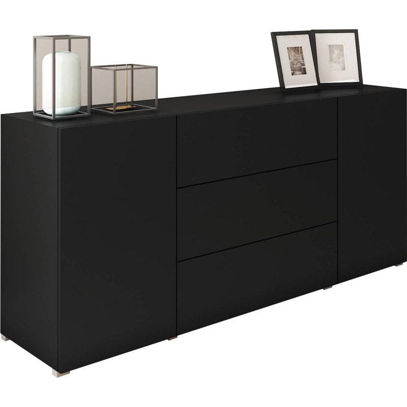 150cm W 3 - Drawer Chest of Drawers, Black
