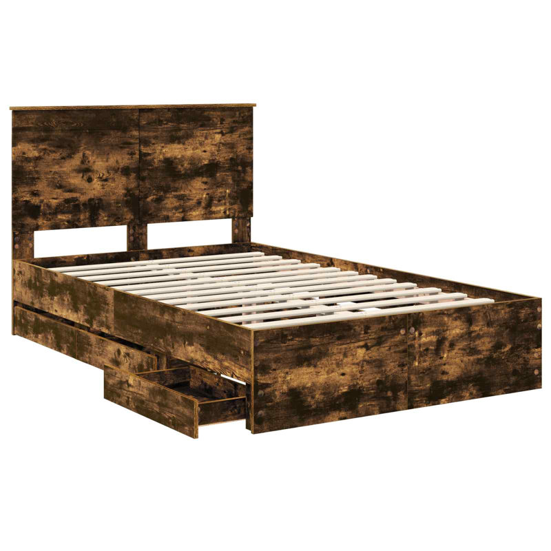 Bed, Double (4'6), Smoked Oak