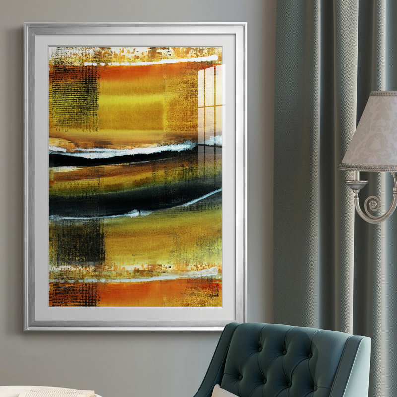 Desert Night II - peinture encadrée, H 26,5 po x l 36,5 po x P 1,5 po, Argent