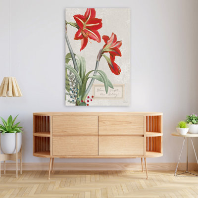Joyful Tidings I - Amaryllis Bouquets Christmas Cream Art