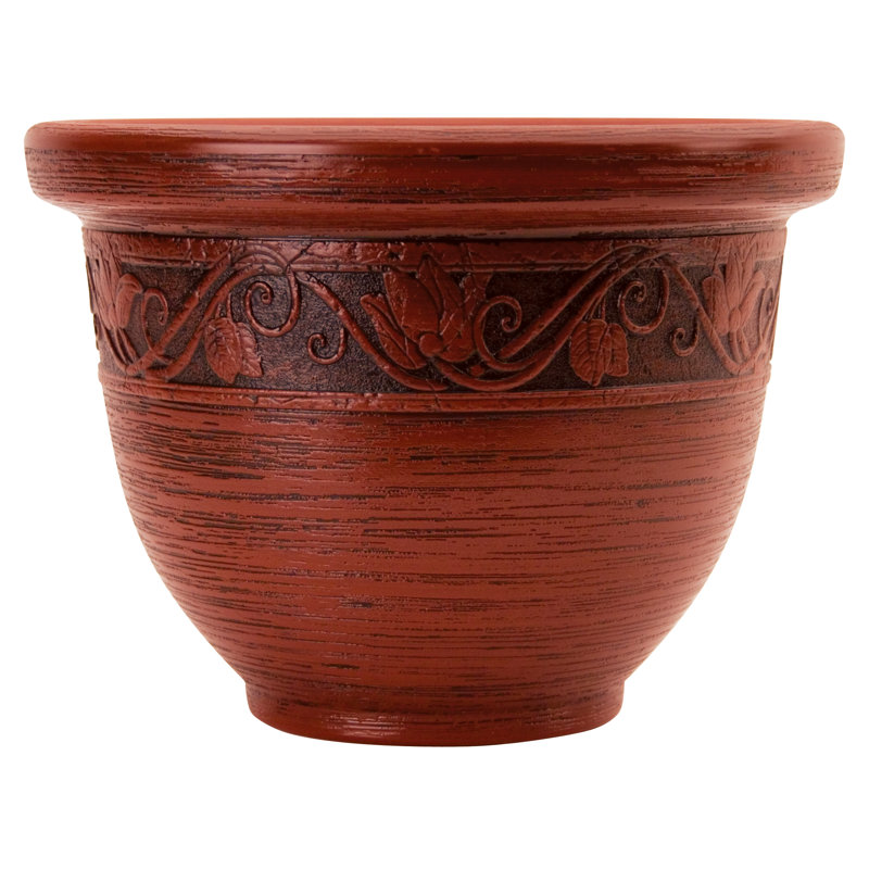 Frew Pot Planter, 10.38" H x 14" W x 14" D, Phoenix Red