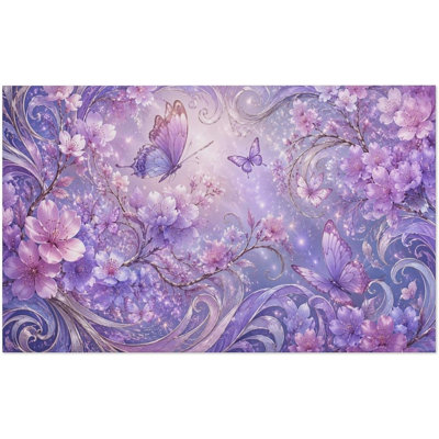 Serviette de plage à motif de cerisier mauve à motif de tourbillons de 50 pi x 60 po en microfibre légère à séchage rapide sans sable pour piscine, plage, douche, source chaude, yoga, voyage