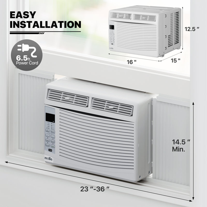 Mollie 6000 BTU White Smart Window Air Conditioner with Remote and WiFi