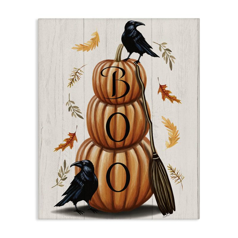 Boo Crows & Pumpkins Canvas, conception par Elizabeth Tyndall, H 48 po x l 36 po