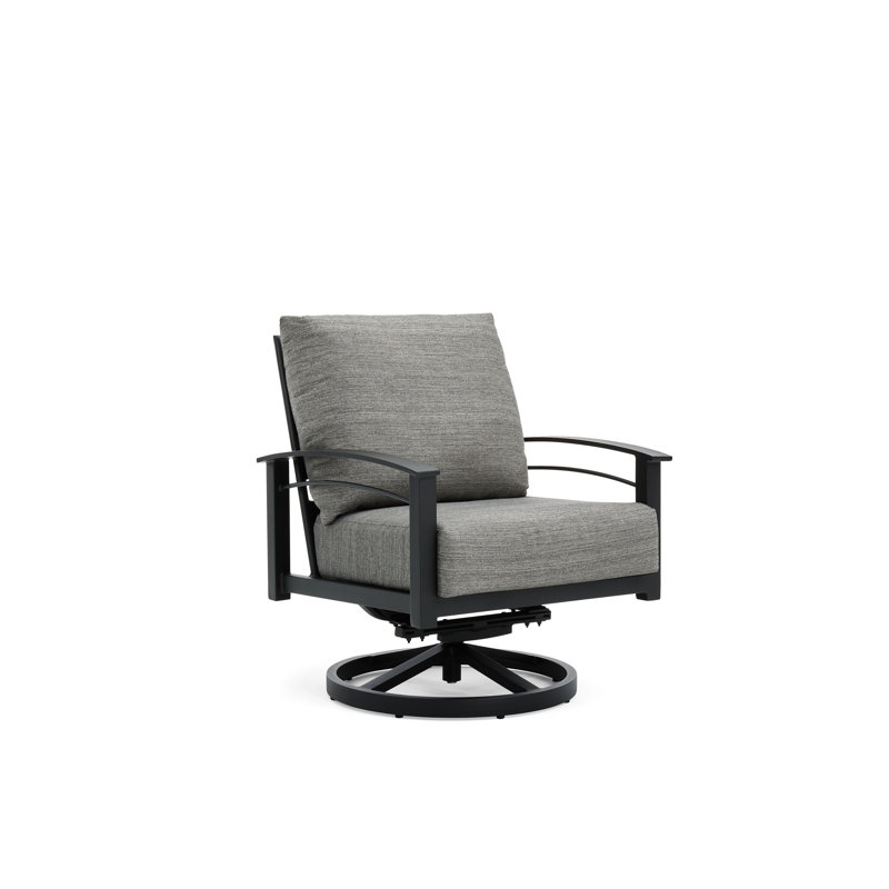 Stanford Cushion Swivel Rocker Lounge Chair, Textured Pewter