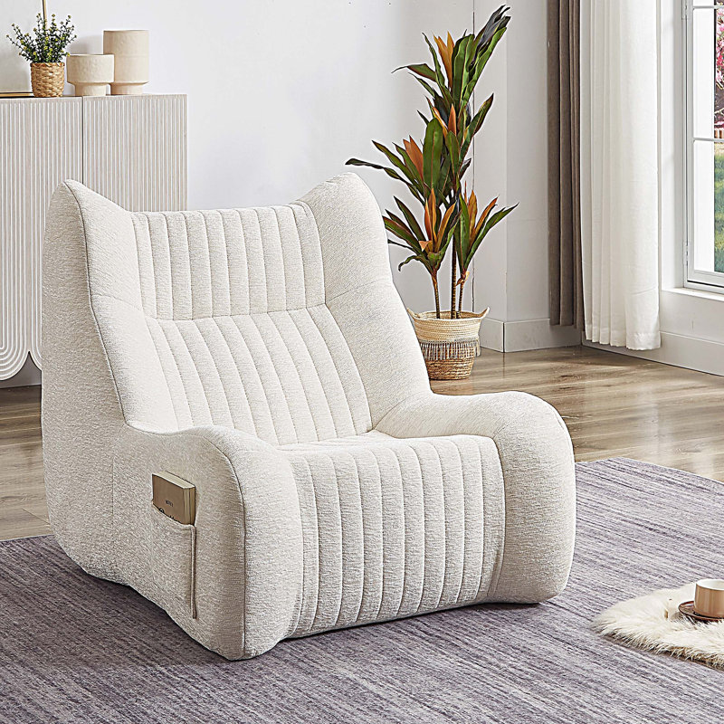 Fauteuil d'appoint surdimensionné avec repose-pieds, Noir