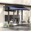 Auvent de terrasse rétractable 10 pi x 8 pi - bleu et protection de l'eau, avec cadre en aluminium et manivelle pour patio, balcon, auvent de jardin,