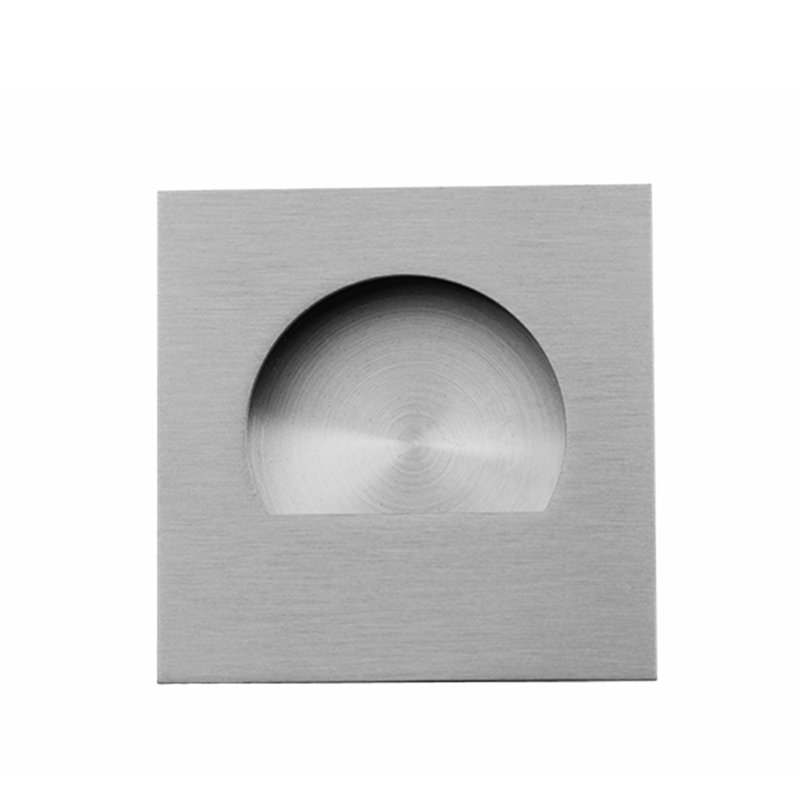 Plaque à tirer carrée, H 2,32 po x l 2,32 po x P 1 po, Acier inoxydable satiné