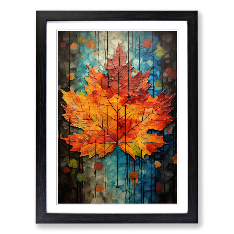 Leaf Modern No.2 - Framed Print, Black, 34cm H x 25cm W x 2cm D