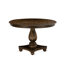 Ensemble de salle à manger 5 pièces comprenant une table de salle à manger ronde avec piédestal et 4 chaises rembourrées en similicuir noir-1246209265