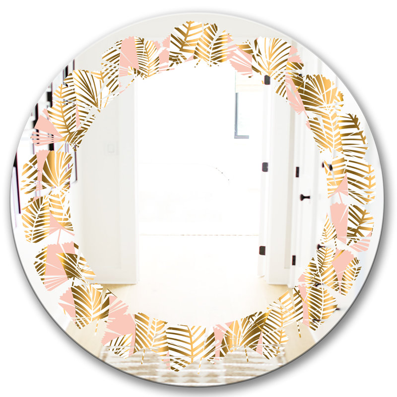 Miroir mural Palm Leaves I Coastal, H 23,6 po x l 23,6 po