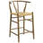 Amish Wood Bar Stool In Teak-108891646-108891644