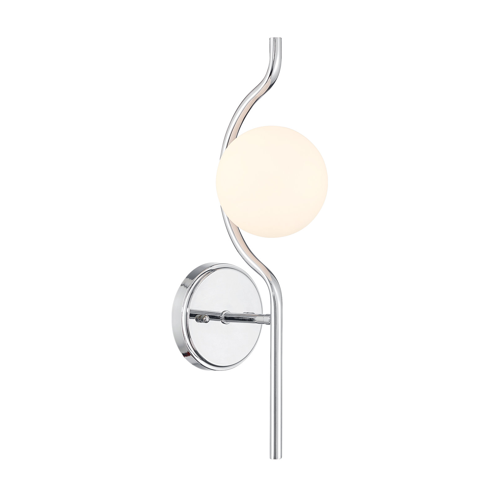 1-Dimmable Globe Wall Sconce, Chrome