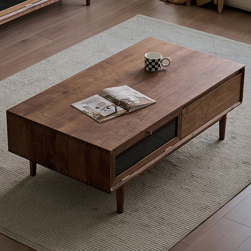 Solid oak tea table, 17.7" H x 47.2" L x 25.6" W