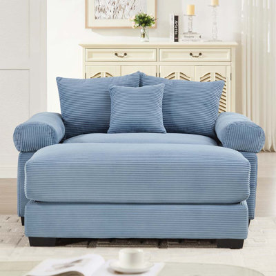 Fauteuil club avec repose-pieds 54,3 po