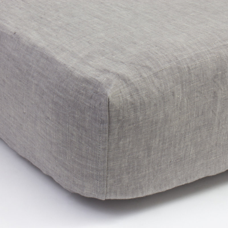 Wrap Around Linen Box Spring Cover - Queen, Gray, Queen