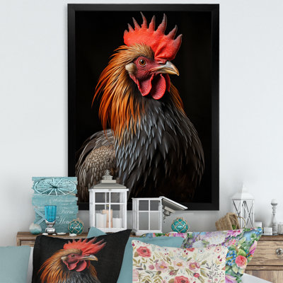 Armandino Black Rooster, reproduction d'art sur toile