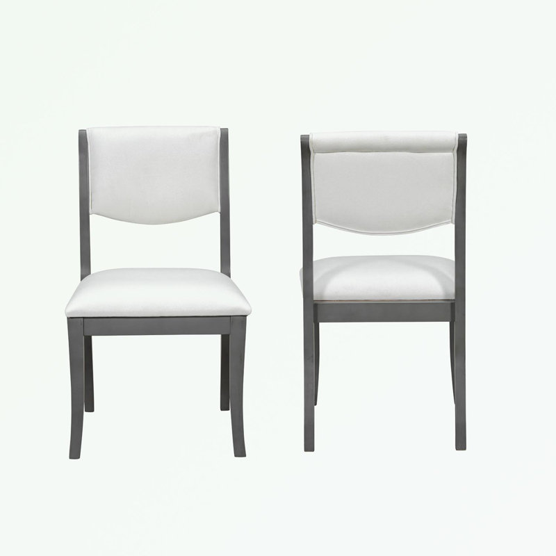 Ensemble de 2 chaises d'appoint rembourrées avec pieds robustes, Gris