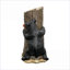 Statues de jardin | Sculpture rustique en forme d'ours noir pour jardin d'extérieur | H 21,6 po | Ciment béton | Gris anthracite