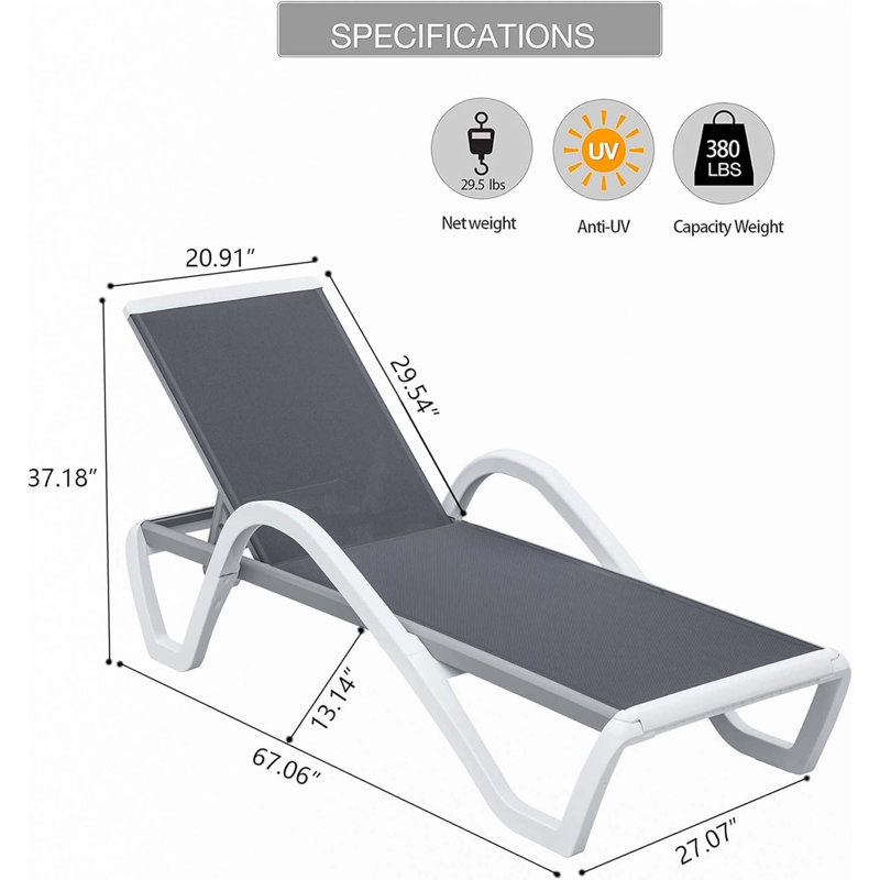 Méridiennes de patio réglables en aluminium