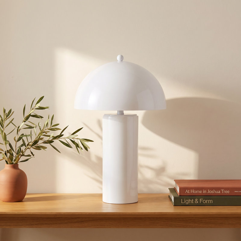 Kellen Crissy Dome Metal Table Lamp, White