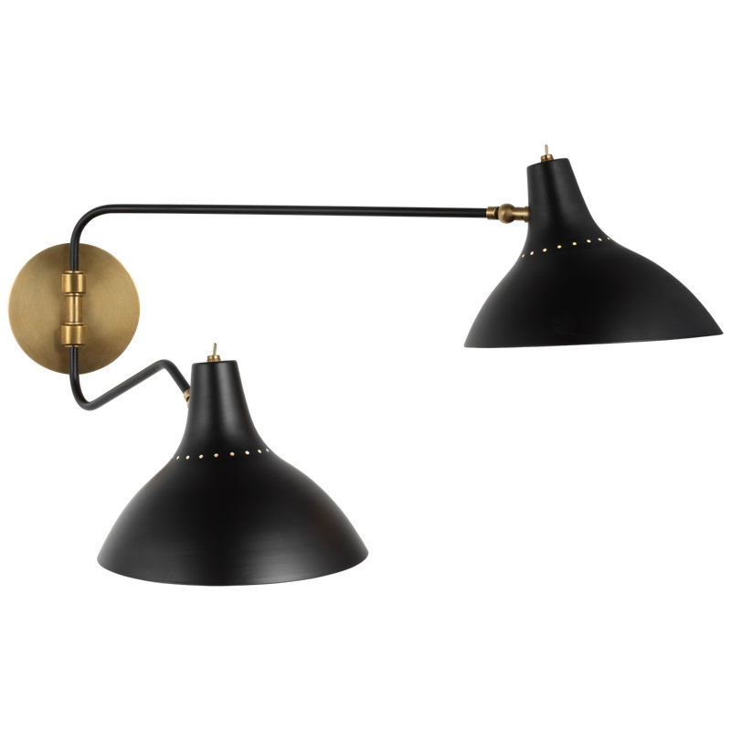 AERIN Charlton Medium Double Wall Light, Black