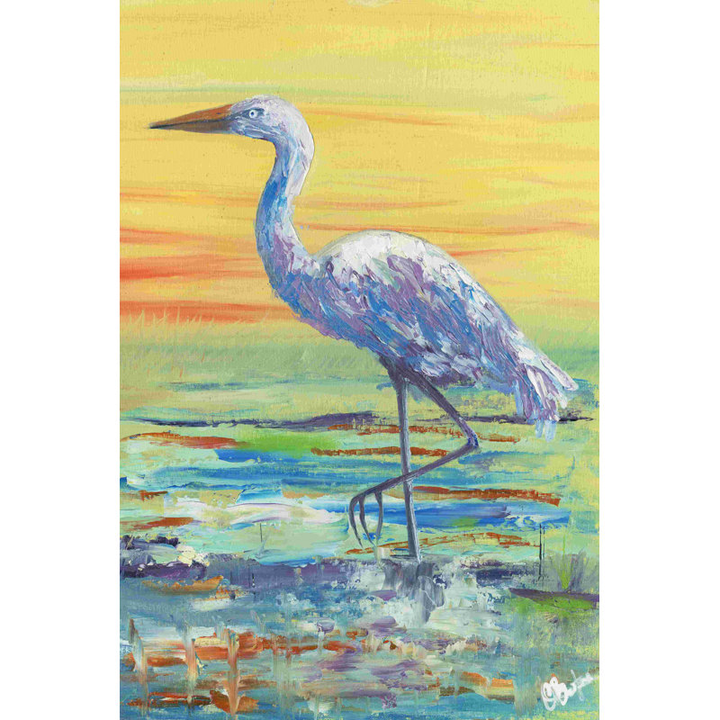 Aigrette coucher de soleil II, H 48 po x l 32 po