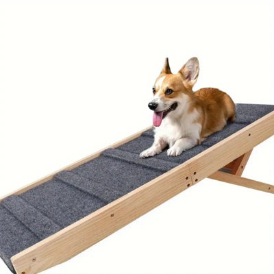 Lit réglable et rampes pliables en bois pour chien et échelle pour faciliter l'escalade