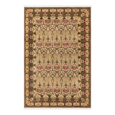 Moore Ikat Brown Area Rug