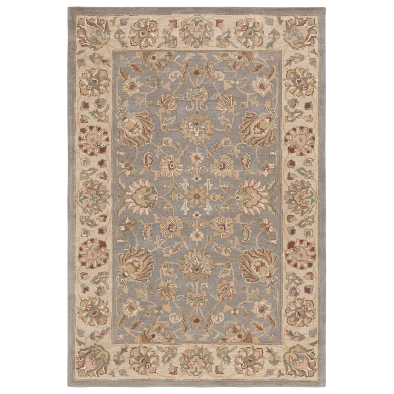 Tapis bleu / beige en laine touffeté à la main Cranmore, Rectangle 8 pi 3 po x 11 pi