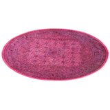 Overdyed Hand-Knotted Wool Modern-Contemporary Pink Area Rug 6' 3" x 6' 4"