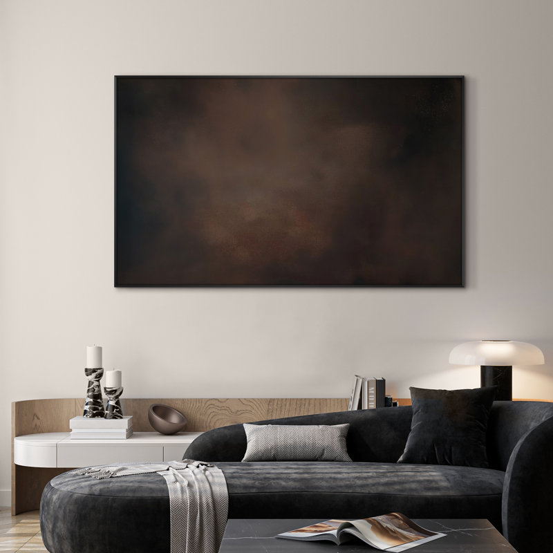 Très grande reproduction d'art sur toile - Nuage abstrait abstrait Moody Atmospherique, espaces contemporains ou industriels, décoration pour le salon ou la chambre à coucher - «Assemblage requis du cadre (cadre non fini)»