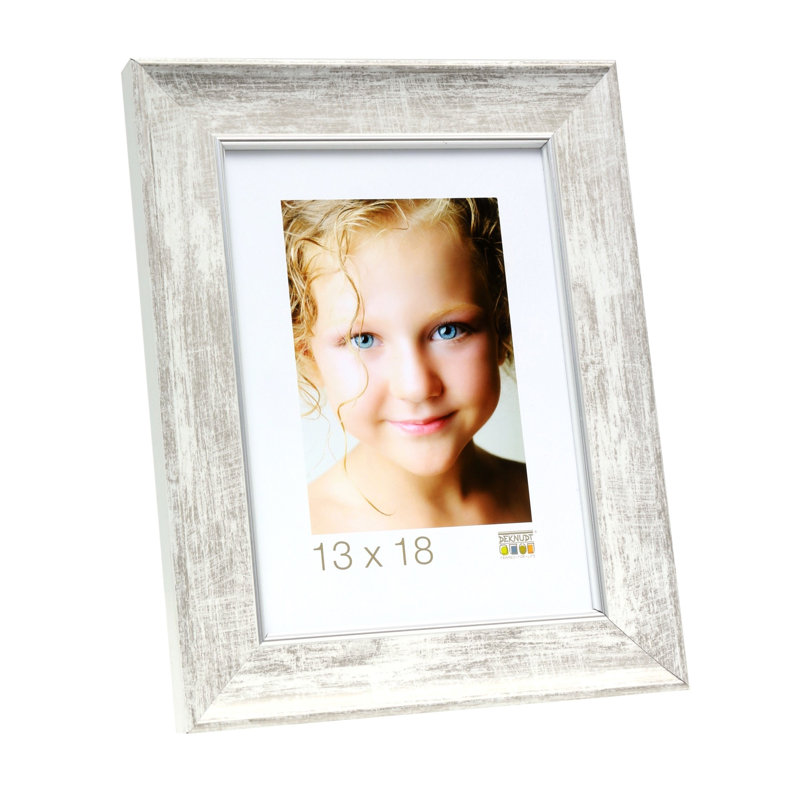 Montross Wood Bevelled Picture Frame, 65cm H x 45cm W x 1.6cm D, White