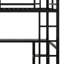 Structure de lit mezzanine en métal avec garde-robe intégrée, bureau et tablettes de rangement-1581776954-1581776955