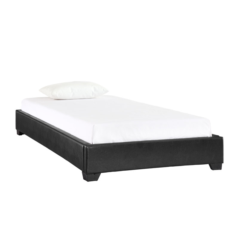 Perley Vegan Leather Bed, Black, California King