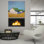 Art mural en verre épique «Homestead Barn 7» par Carol Young, 36 po x 36 po