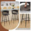 Det Swivel Upholstered Counter Stool with Metal Frame-521530135