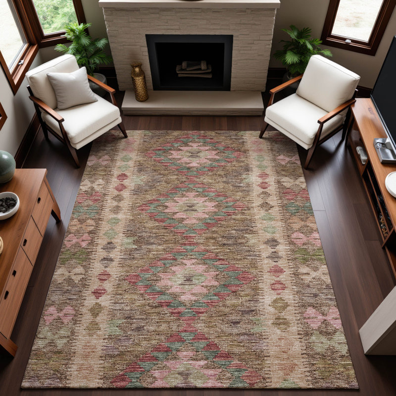 Premium Machine Washable Barry AMF1226 Global Rug, Rectangle 5' x 7'6"