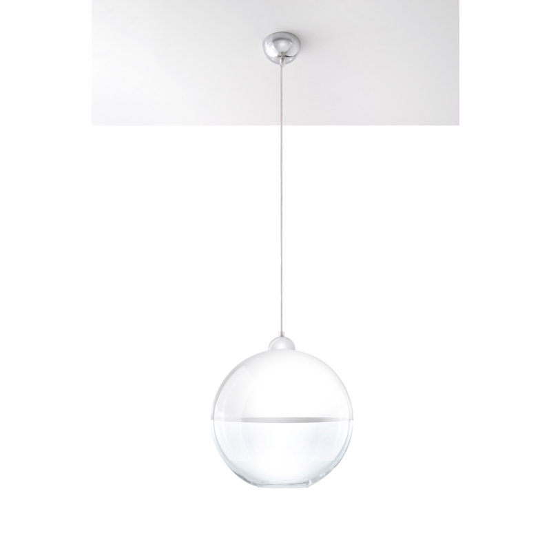 Gino 1 - Light Silver Sphere Pendant, Grey