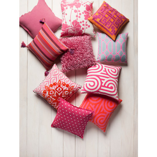 Polka Dot Polka Dots Pillow Cover, 18" x 18", Bright Pink