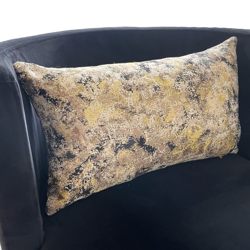 Coussin de luxe Pretty Passion, 12 po x 20 po x 3 po, Jaune / Gris, Coussin lombaire