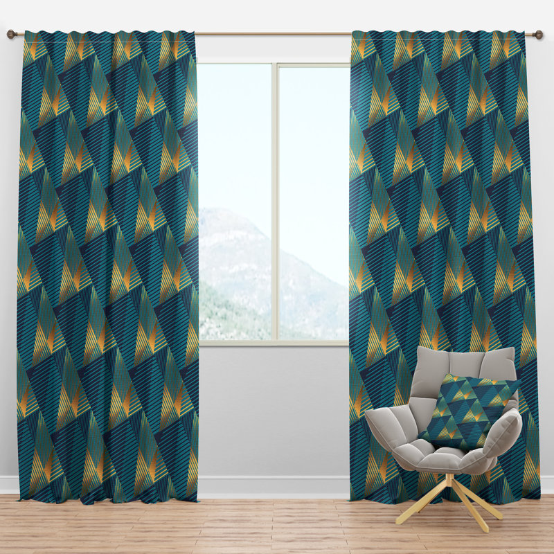 Panneau de rideau simple semi-diaphane avec passe-tringle Luxury Waves VII, l 52 po x L 90 po