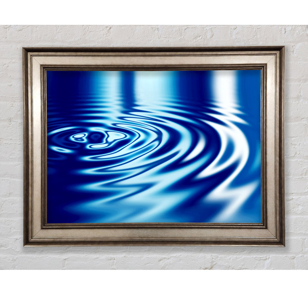 Gerahmtes Leinwandbild Liquid Blue Ripples