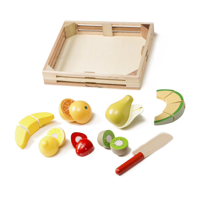 18 Piece Play Food Cutting Fruit Crate Set