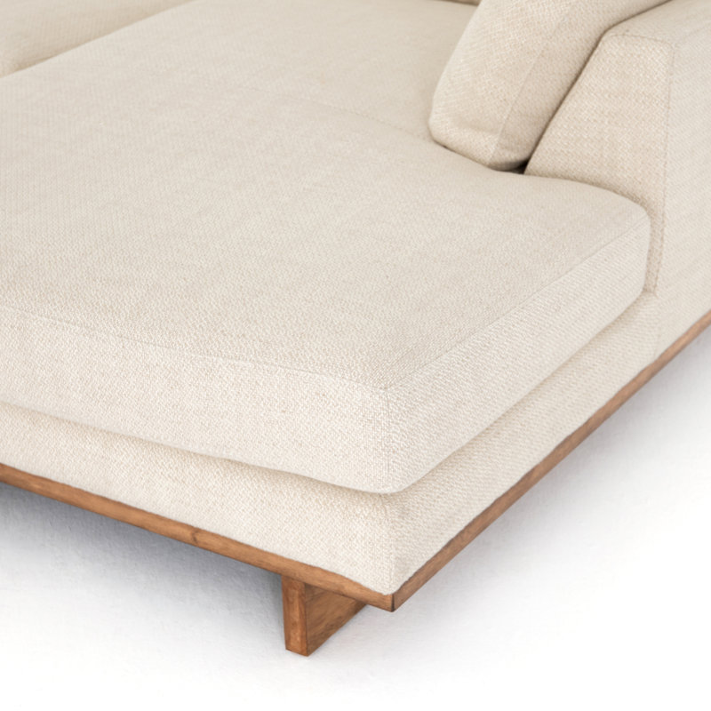 Everly Chaise Sectional, Right Hand Facing, 32" H x 125" W x 70" D, Irving Taupe Polyester Blend