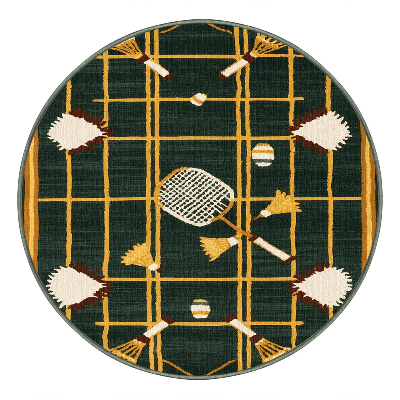  Tapis de sport lavable Badminton, Rond 5 pi