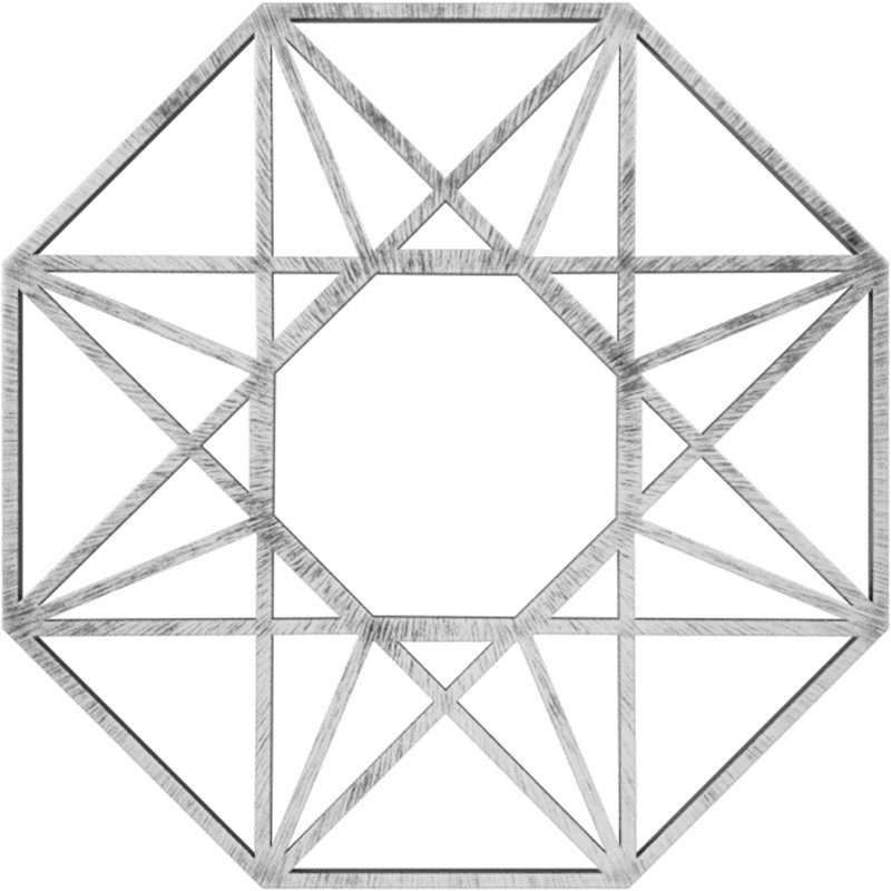 Médaillon de plafond 32 po x 32 po x P 12 po x P 1 po Guardian, H 32 po x l 32 po x P 1 po, Argent antique